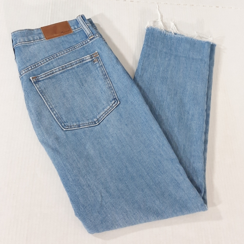 Madewell The High Rise Slim Crop Boyjean in Elkhart Wash